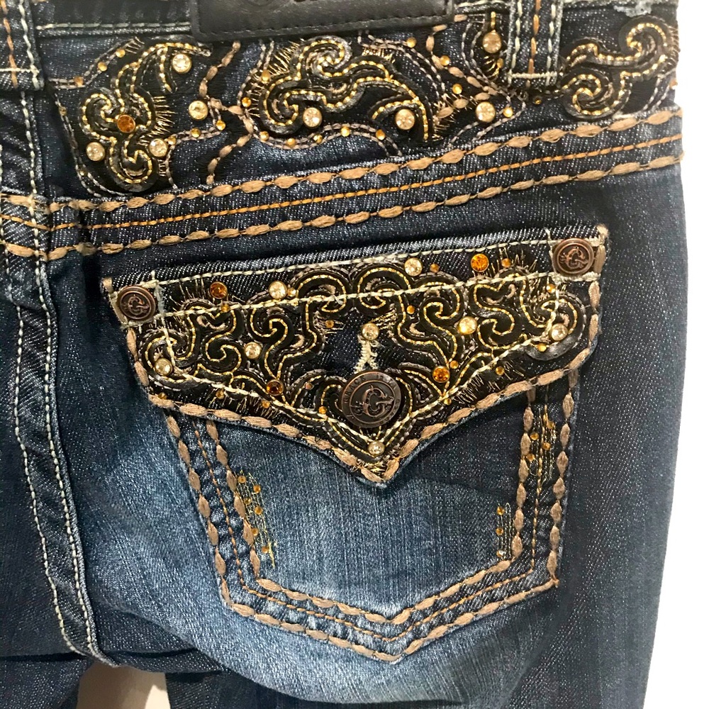 NWT GRACE IN LA SUPER BLING BOOTCUT JEANS SZ 27/4